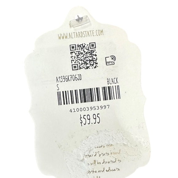 Altar’d State Black Ribbed Collared Crop Top Long Sleeve NWT Small - Picture 4 of 6